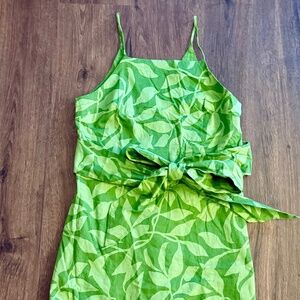 Banana Republic Factory Women's Linen-Blend Mini Dress - Green - Size 16